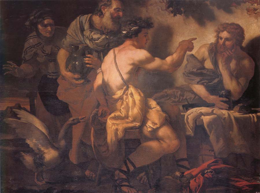 Fupiter and Merury being entertained by philemon and Baucis